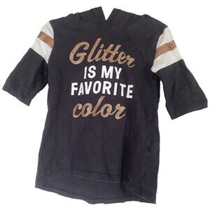 OshKosh B'Gosh Girl's Gray Glitter 100% Cotton 3/4 Long Sleeve Shirt  -Size 3 T